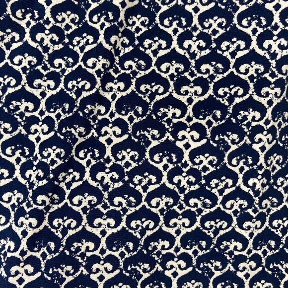 Talbots 24W Blue Geometric The Perfect Crop Pants Coastal Summer Office - Picture 3 of 6